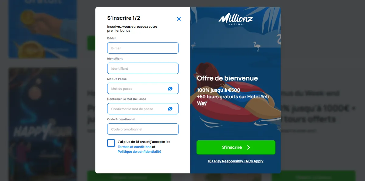 Casino bonus sans dépôt 50 € en France : procédure d'obtention